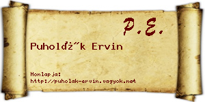 Puholák Ervin névjegykártya